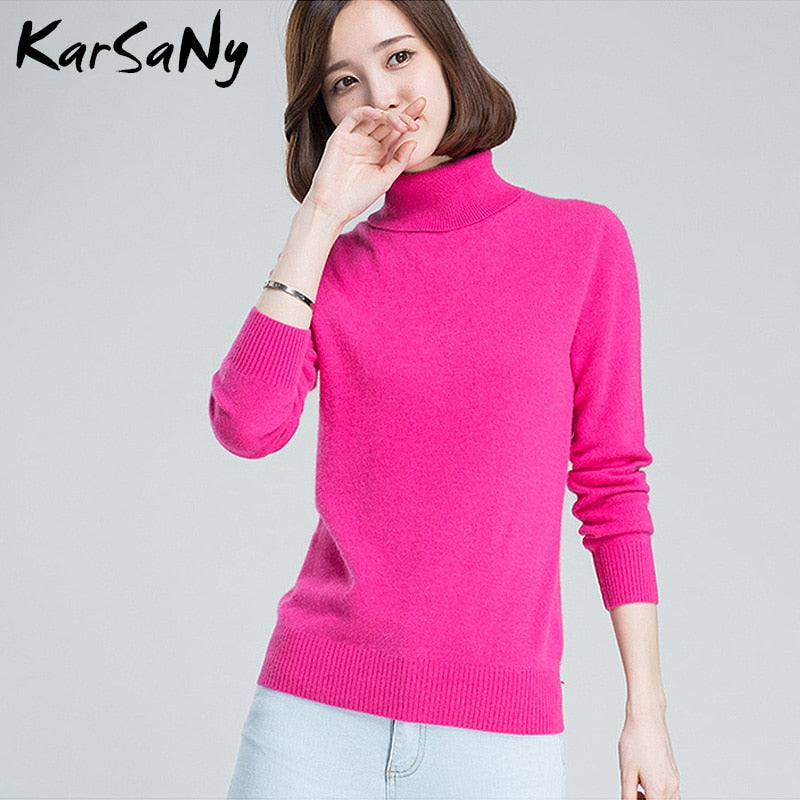 Turtleneck Sweater Women Winter Wool Long Sleeve Women&#39;s Cashmere Sweater Women Pull Femme Knit Pullover Womens Sweaters 2021