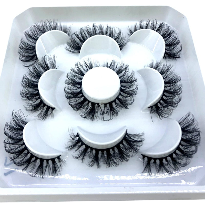 HBZGTLAD New 5 pairs 8-25mm natural 3D false eyelashes fake lashes makeup kit Mink Lashes extension mink eyelashes maquiagem