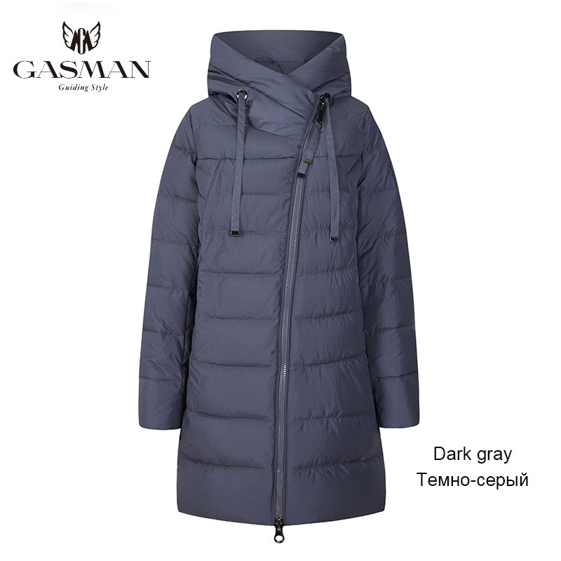 GASMAN 2022  Long Puffer Winter Down Jacket Women Thick Coat Women Hooded Parka Warm Female Brand Cotton Clothes Winter  M-180