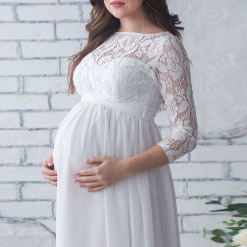 Pregnant Mother Dress Maternity Photography Props Women Pregnancy Clothes Lace Dress For Pregnant Photo Shoot Clothing