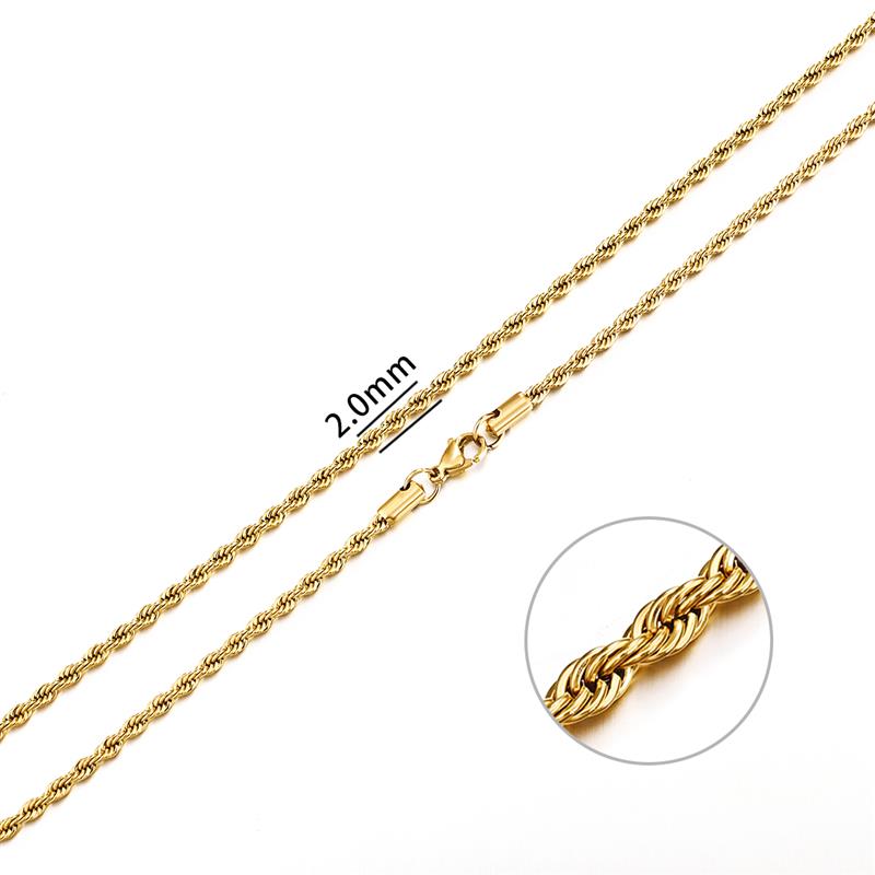 Stainless Steel Chain Necklace for Men Women Curb Cuban Link Chain Gold Color Silver Color Punk Choker Fashion Male Jewelry Gift