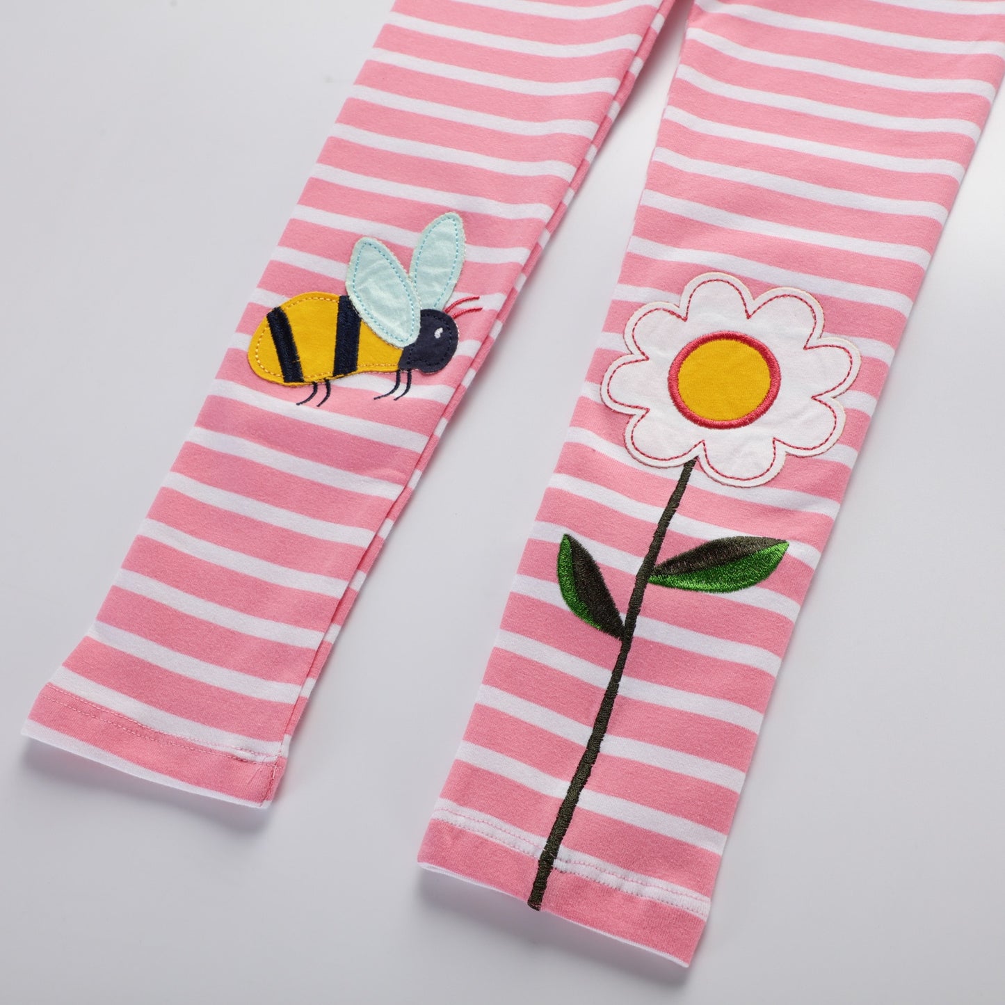 Little Maven 2022 Girls Leggings 100% Cotton Trousers for Kids Comfort Pants Childrens Tights Lovely Clothes with Bee and Flower