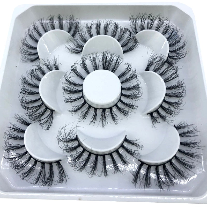 HBZGTLAD New 5 pairs 8-25mm natural 3D false eyelashes fake lashes makeup kit Mink Lashes extension mink eyelashes maquiagem