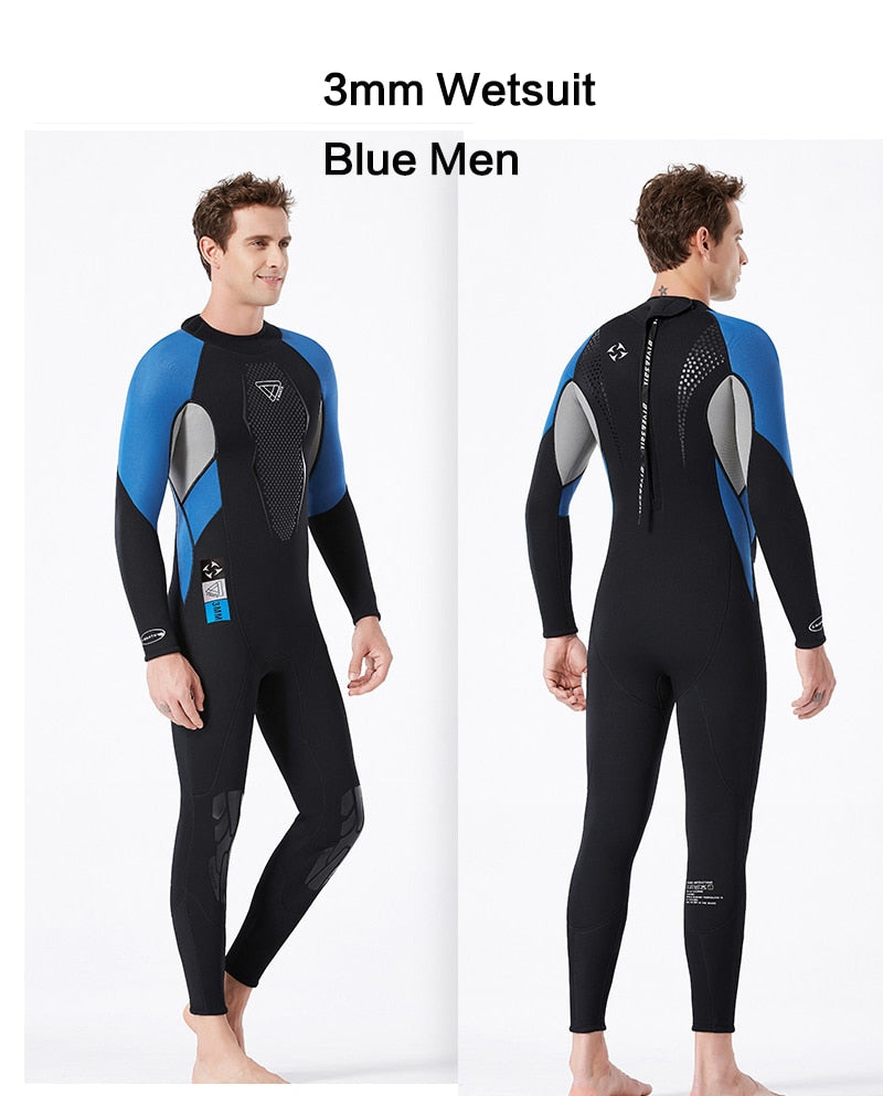 Premium 3MM Neoprene Wetsuit Men One-Piece Suits Keep Warm Surf Scuba Diving Suit Fishing Spearfishing Kitesurf Women WetSuit