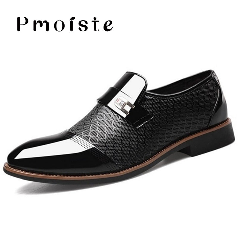 Men&#39;s shoes Leather Embossing Classic Fashion Luxury men shoes Wear-resistant Non slip Mans footwear Anti-slip Black shoes