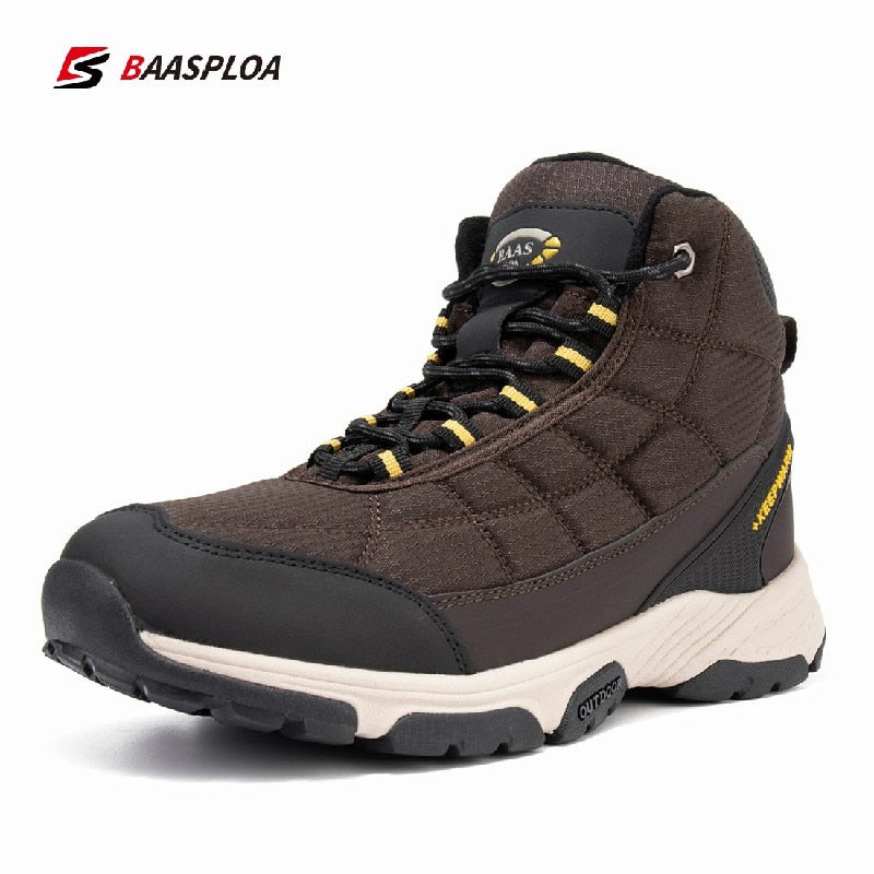 Baasploa Men Outdoor Shoes Waterproof Spring Warm Shoe Non-Slip Hiking Camping Safety Sneakers Casual Boots Walking Shoes Man