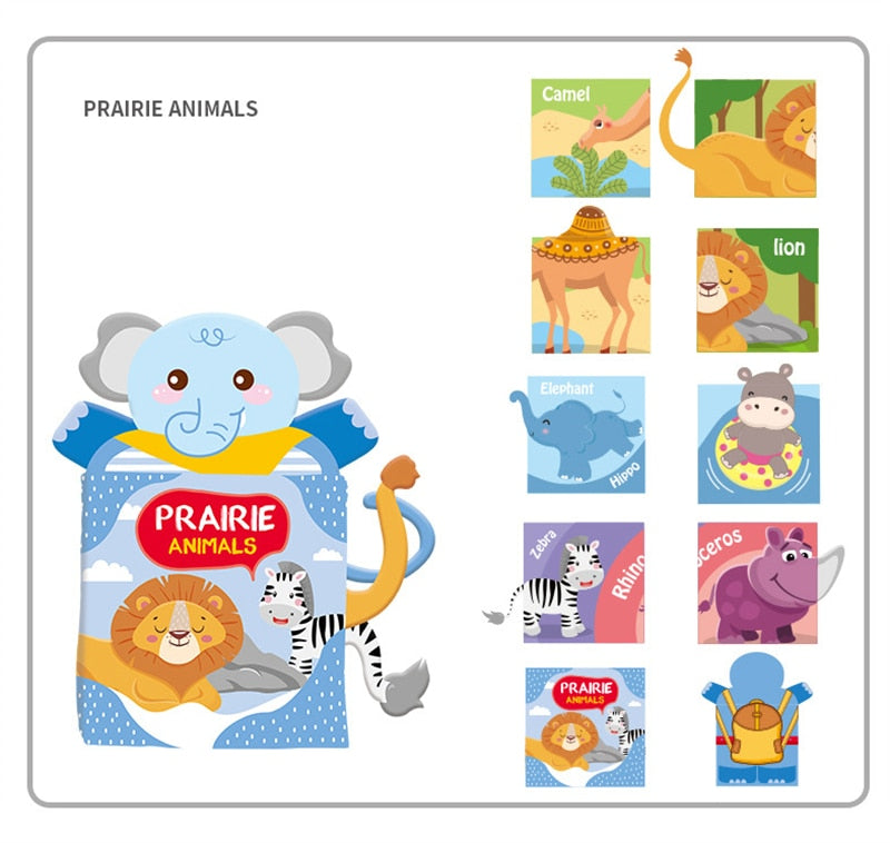 Hand Puppet Fabric Books Newborn Baby Educational Cloth Book Kids Early Learning Develop Cognize Reading Puzzle Book Toys игрушк