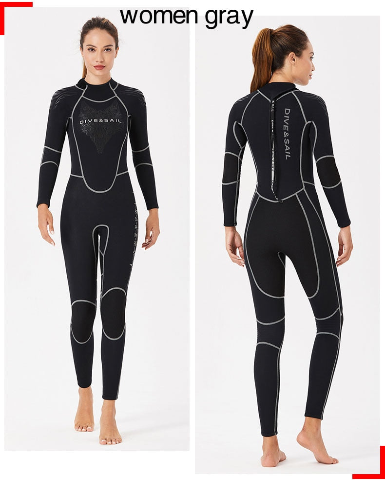 Premium 3MM Neoprene Wetsuit Men One-Piece Suits Keep Warm Surf Scuba Diving Suit Fishing Spearfishing Kitesurf Women WetSuit