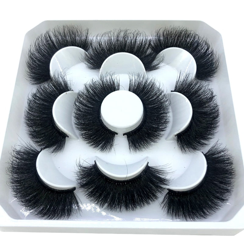 HBZGTLAD New 5 pairs 8-25mm natural 3D false eyelashes fake lashes makeup kit Mink Lashes extension mink eyelashes maquiagem