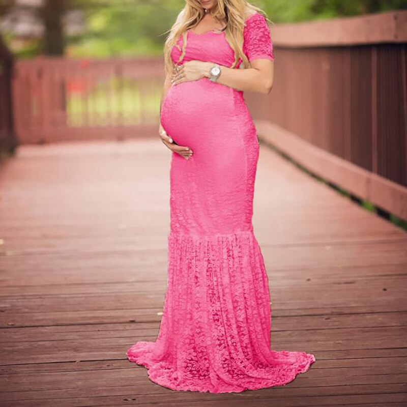 Pregnancy Dress For Pregnant Women Maternity Photography Pregnancy Dress Lace Dresses For Photo Shoot Sexy Clothes Short  Sleeve