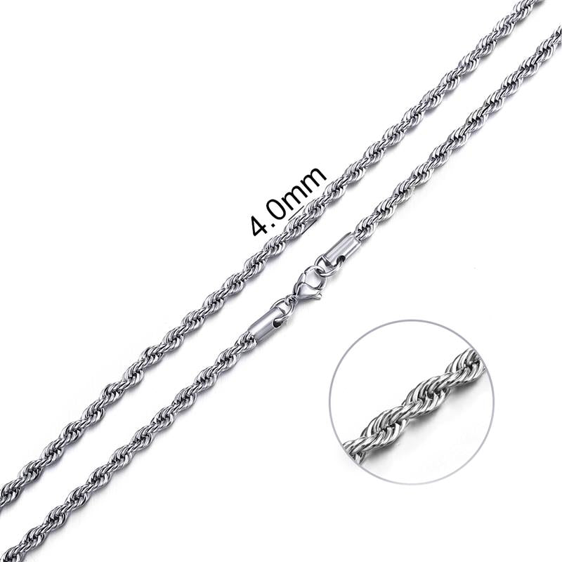 Stainless Steel Chain Necklace for Men Women Curb Cuban Link Chain Gold Color Silver Color Punk Choker Fashion Male Jewelry Gift