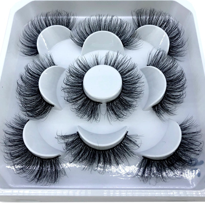 HBZGTLAD New 5 pairs 8-25mm natural 3D false eyelashes fake lashes makeup kit Mink Lashes extension mink eyelashes maquiagem