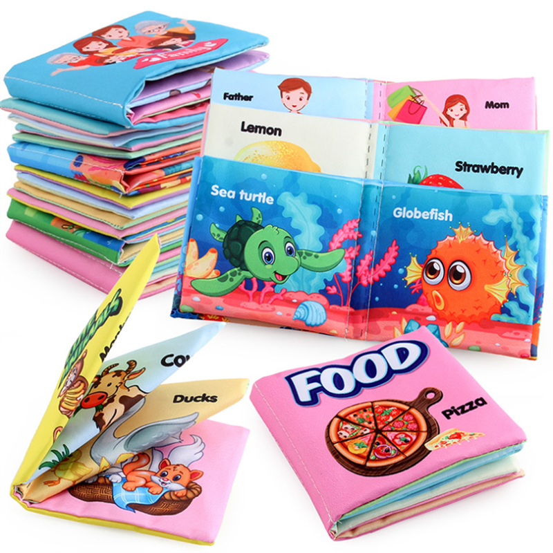 Hand Puppet Fabric Books Newborn Baby Educational Cloth Book Kids Early Learning Develop Cognize Reading Puzzle Book Toys игрушк