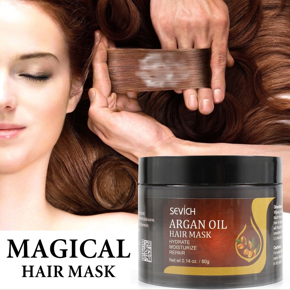 Sevich Argan Oil Moisturize Hair Treatment Mask Repair Damage Hair Root 80g Keratin Hair &amp; Scalp Treatment Deep Hair Care Mask