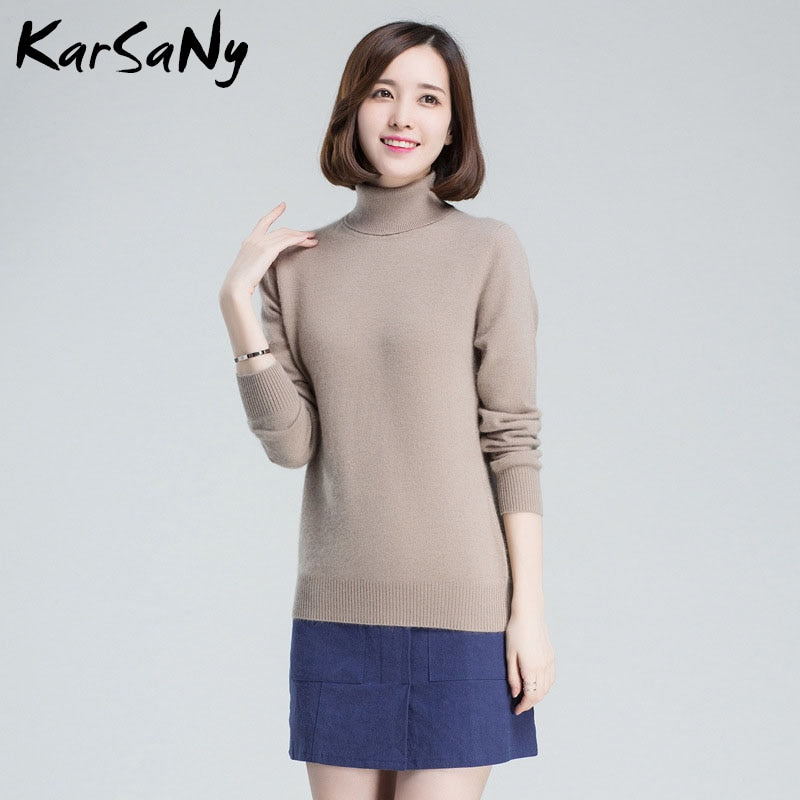 Turtleneck Sweater Women Winter Wool Long Sleeve Women&#39;s Cashmere Sweater Women Pull Femme Knit Pullover Womens Sweaters 2021