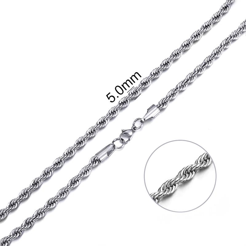 Stainless Steel Chain Necklace for Men Women Curb Cuban Link Chain Gold Color Silver Color Punk Choker Fashion Male Jewelry Gift