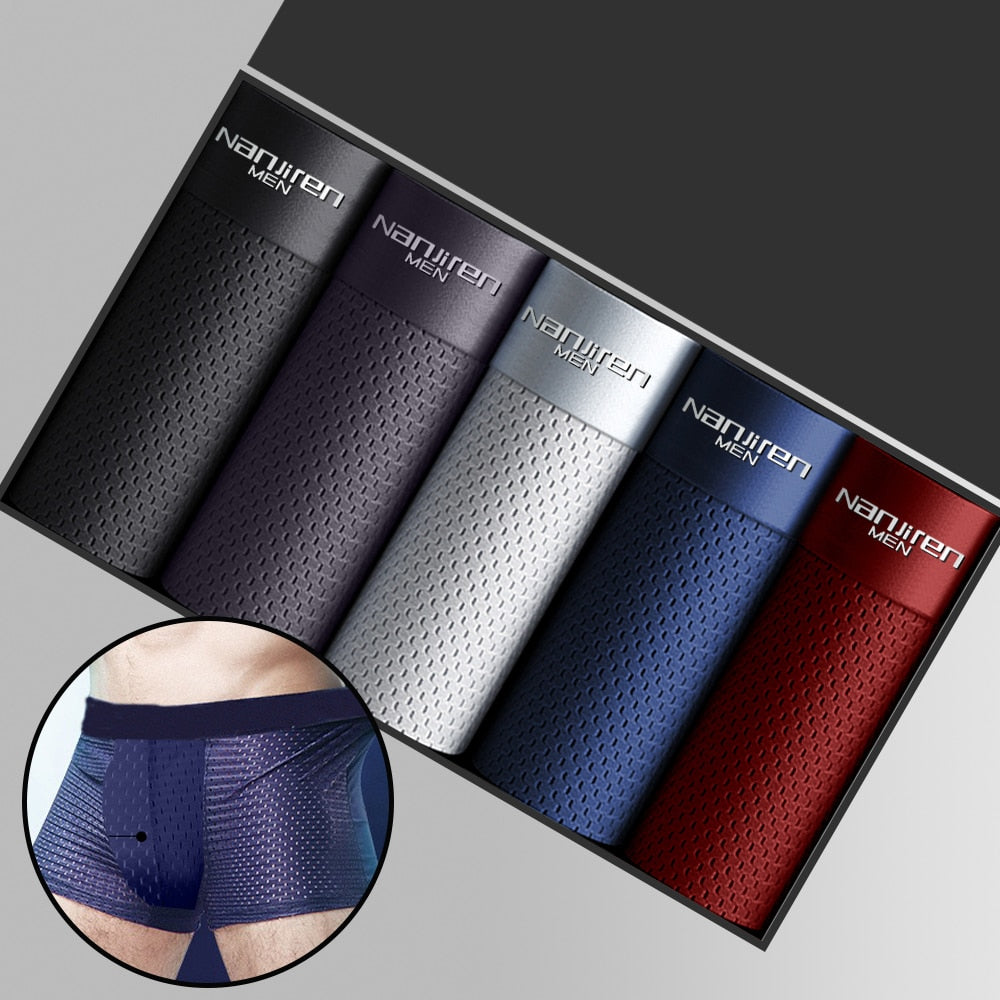 Men&#39;s Panties Men Underwear Boxershorts Men Boxer Men Ropa Interior Hombre Calzoncillos Breathable Hombre Bamboo Hole Large Size