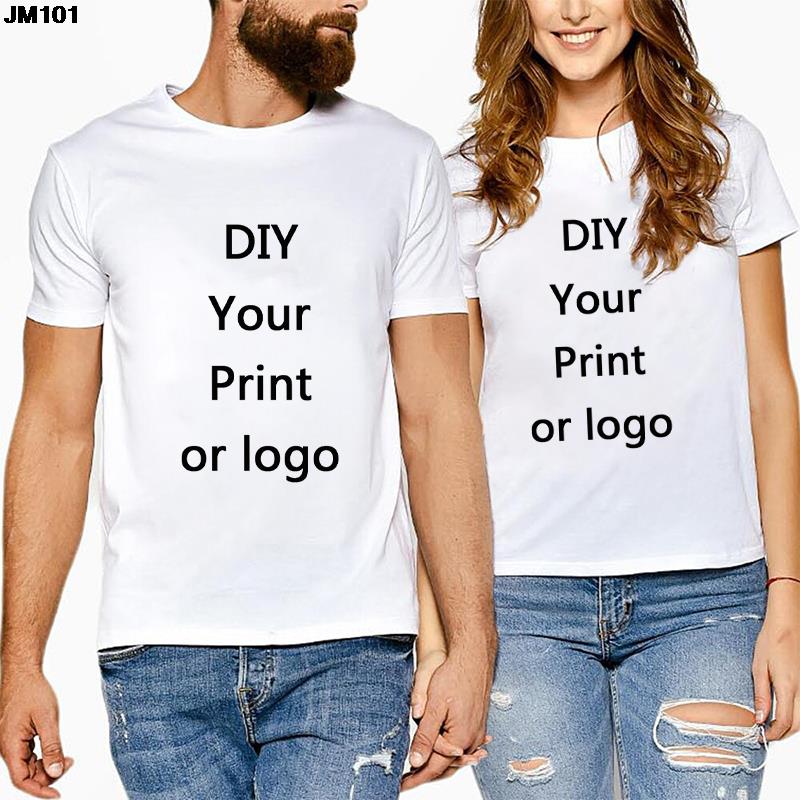 Customized Printed Leisure T Shirt Harajuku Women Tee DIY Your Like Photo Or Logo White T-shirt Fashion Custom Men&#39;s Tops Tshirt