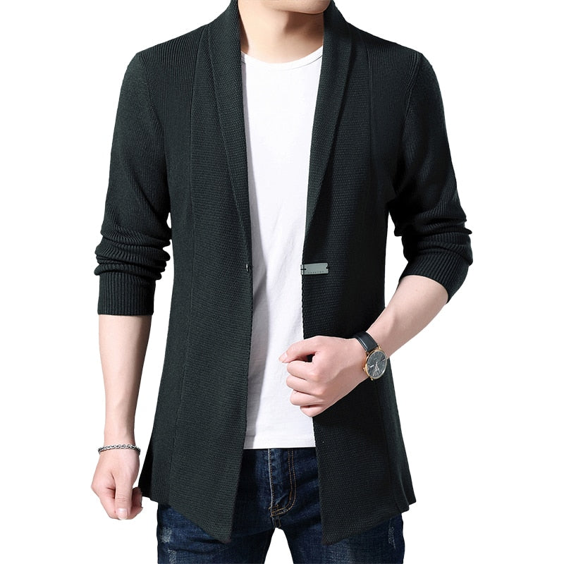 Cardigan Mens Sweaters Spring Autumn Men Casual Cardigan Jacket Man Solid Color Long Sweater Windbreaker Single Button Coats