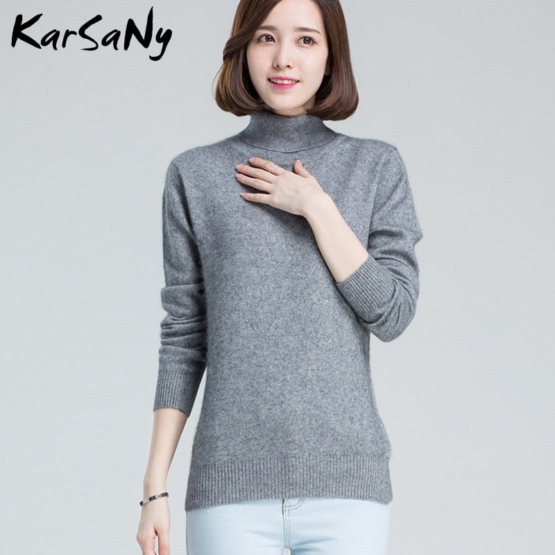 Turtleneck Sweater Women Winter Wool Long Sleeve Women&#39;s Cashmere Sweater Women Pull Femme Knit Pullover Womens Sweaters 2021