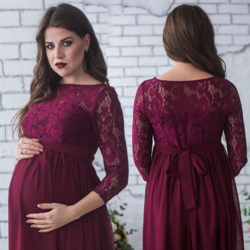 Pregnant Mother Dress Maternity Photography Props Women Pregnancy Clothes Lace Dress For Pregnant Photo Shoot Clothing