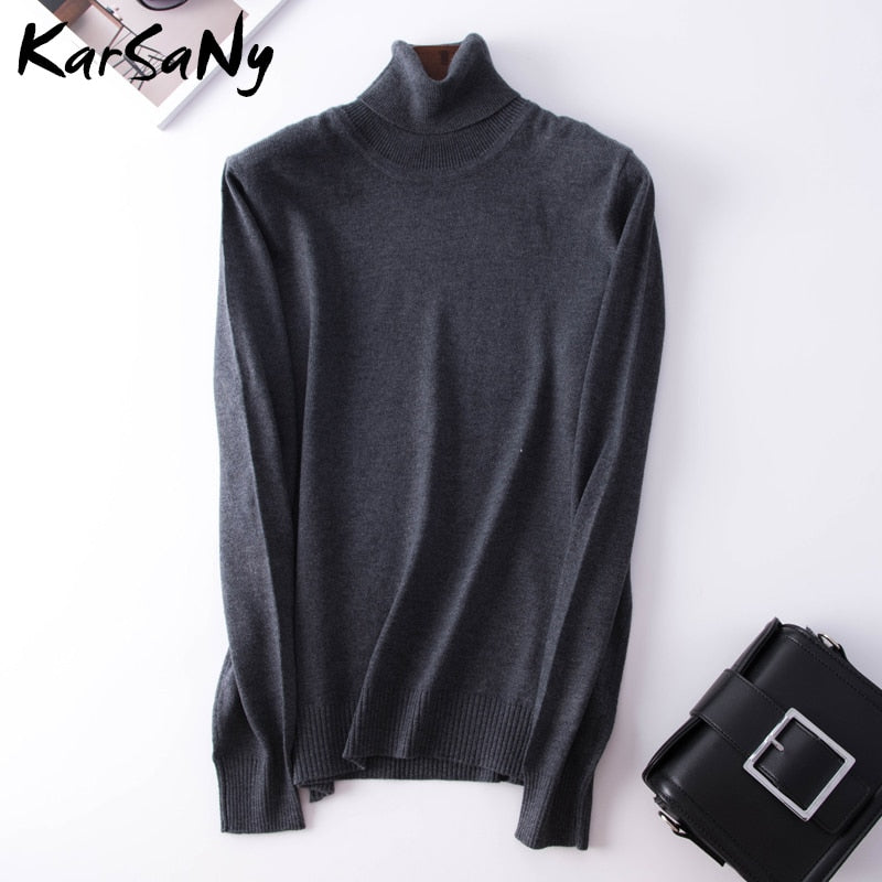 Turtleneck Sweater Women Winter Wool Long Sleeve Women&#39;s Cashmere Sweater Women Pull Femme Knit Pullover Womens Sweaters 2021