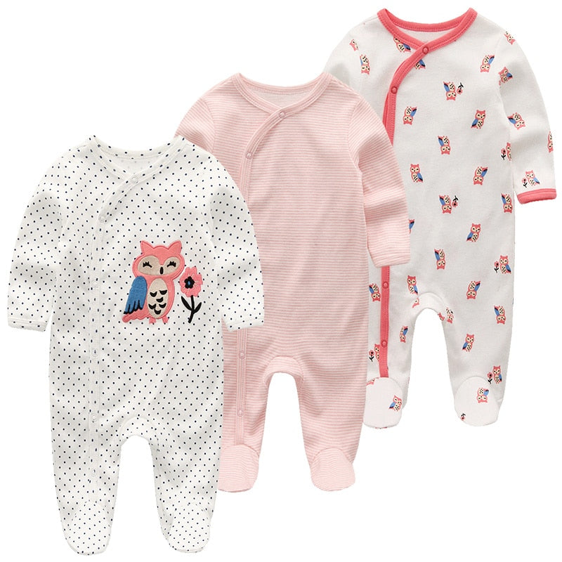 Baby Clothes 3Pcs/set Cotton Newborn Boy Girl Romper 2021 Long Sleeve Infantil Clothing Spring Animal Baby Pajama roupas de bebe