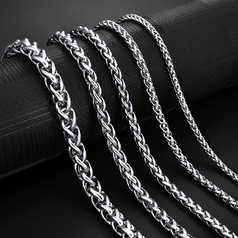 Stainless Steel Chain Necklace for Men Women Curb Cuban Link Chain Gold Color Silver Color Punk Choker Fashion Male Jewelry Gift