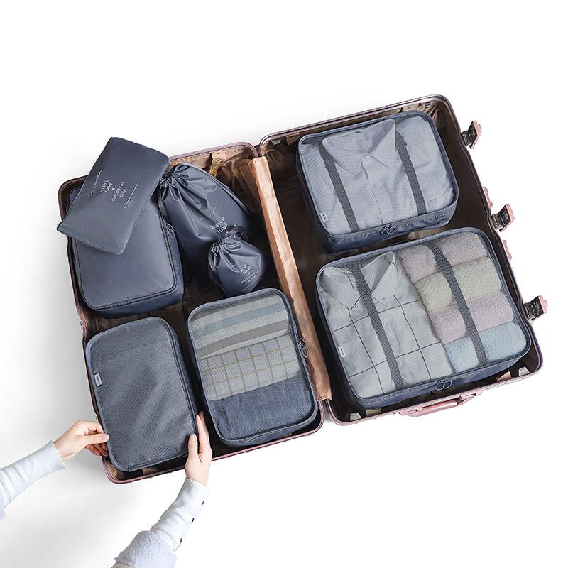 8/6/1 pieces Set Travel Organizer Storage Bags Suitcase Packing Set Storage Cases Portable Luggage Organizer Clothe Shoe Pouch