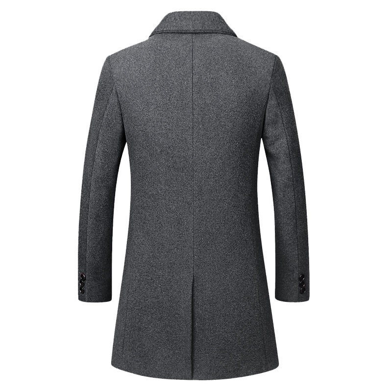 Winter Wool Jacket Men&#39;s High-quality Wool Coat casual Slim collar wool coat Men&#39;s long cotton collar trench coat