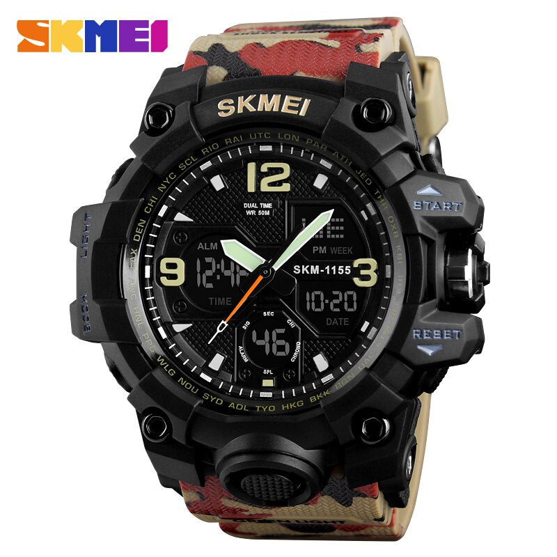 SKMEI Mens Watches Fashion Sports Military Quartz Digital Waterproof Swim Stopwatch Wristwatches Clock Man Relogio Masculino