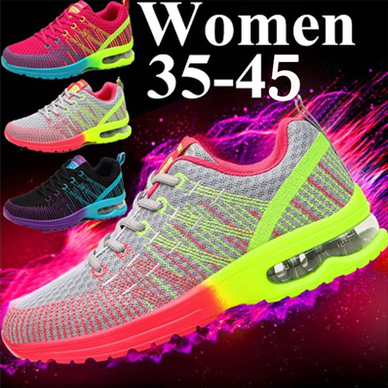 Casual Men Running Shoes Air Cushion Breathable Male Mesh Sports Shoes Women Comfortable Athletic Trainers Soft Woman Sport Shoe