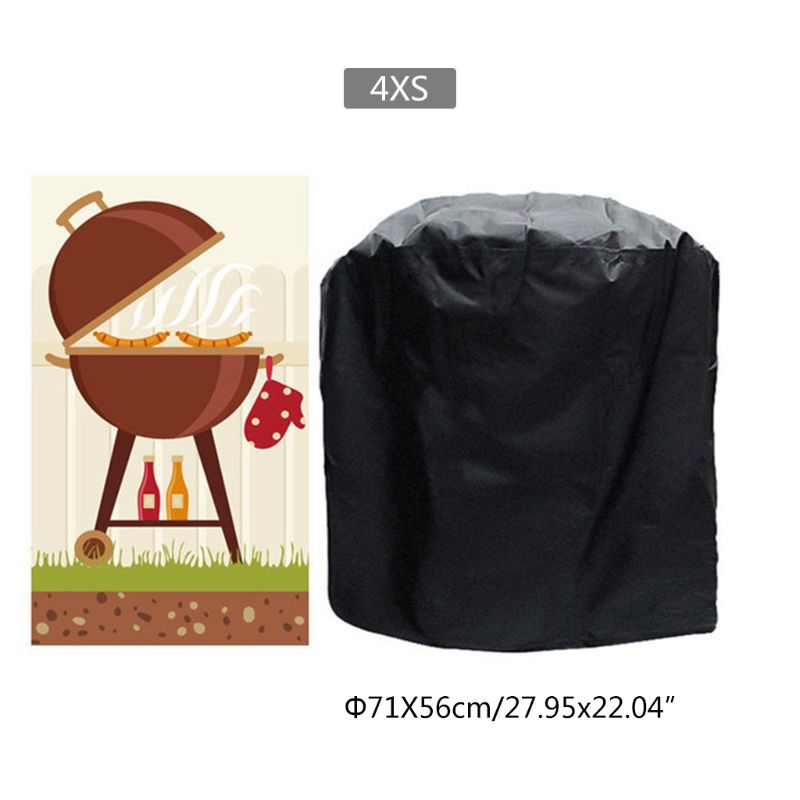 Waterproof BBQ Cover Anti-Dust Outdoor Heavy Duty Charbroil Grill Cover Rain Protective Barbecue Cover 7 Sizes Black BBQ Cover