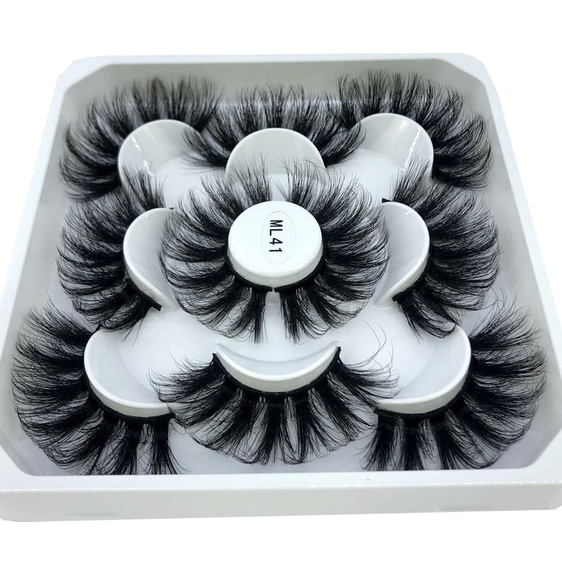 HBZGTLAD New 5 pairs 8-25mm natural 3D false eyelashes fake lashes makeup kit Mink Lashes extension mink eyelashes maquiagem