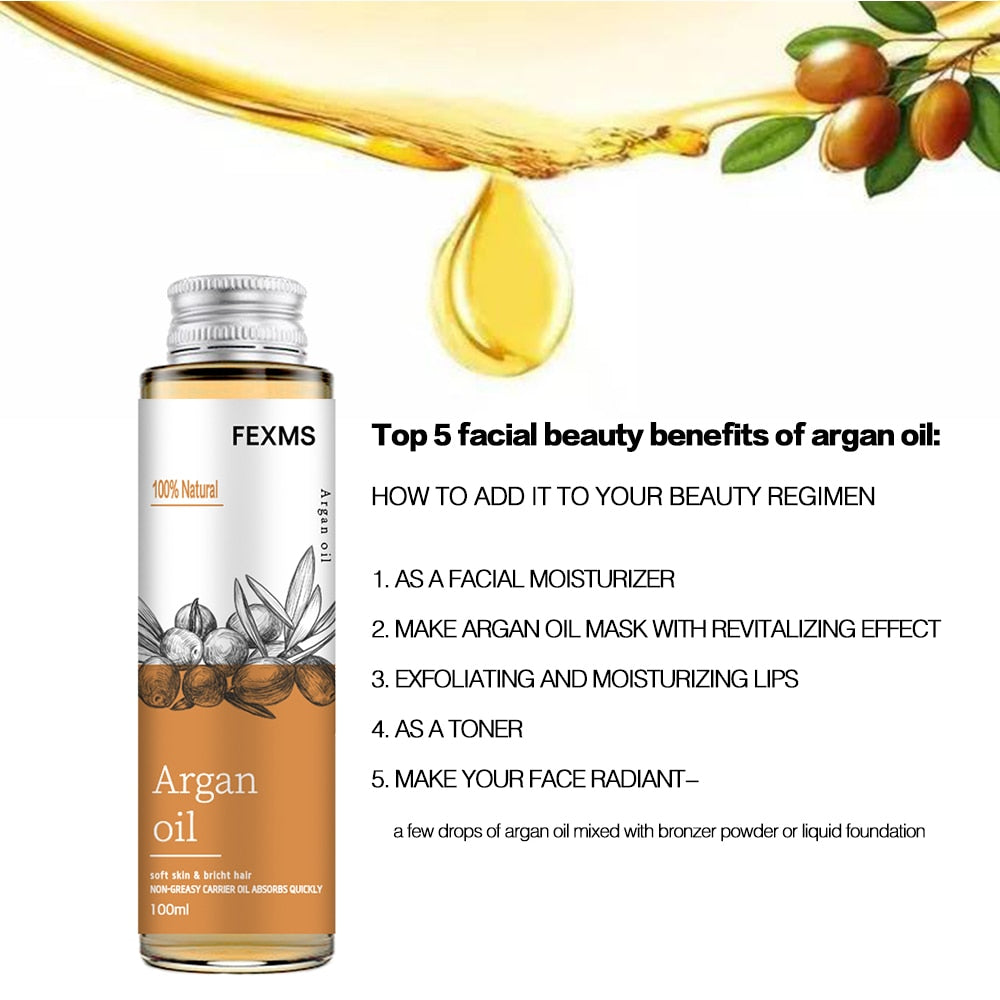 Organic  Argan Oil  100% Pure Cold Pressed Virgin Premium Grade For Dry &amp; Damaged Skin, Hair, Face, Body, Scalp &amp; Nails