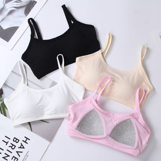 Girls Underwear Cotton Sport Training Bra Teenagers Girls Sling Small Vest Underwear Soft Breathable Teen Bras Puberty Clothing