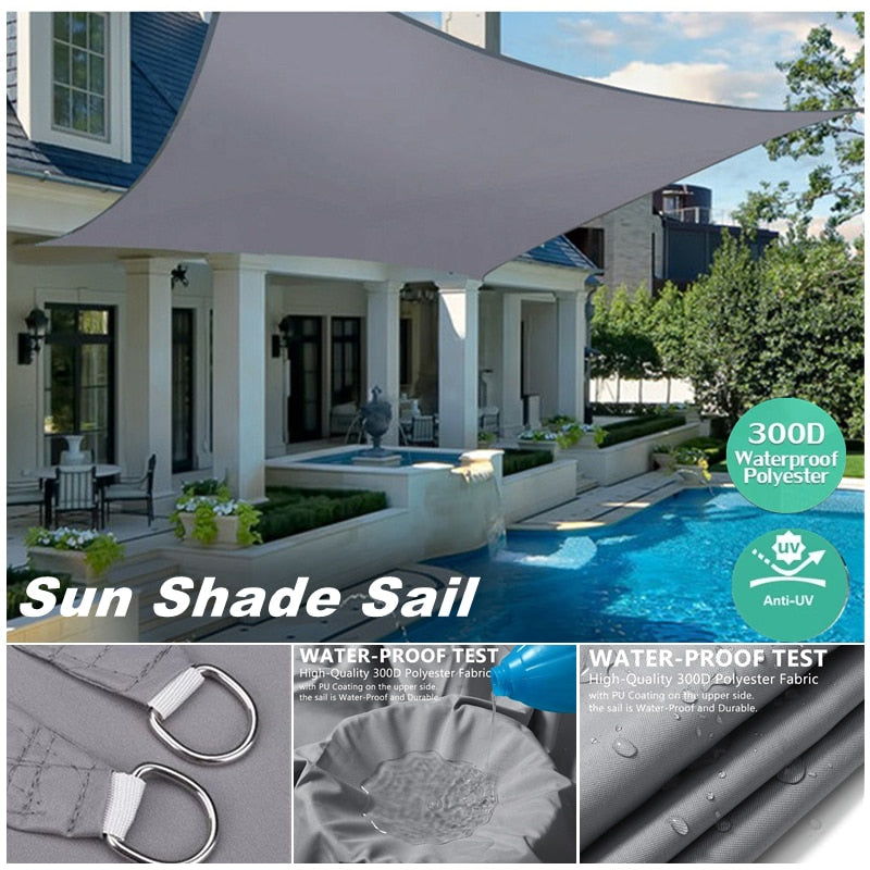 Waterproof SunShade Sail Outdoor Awnings For Garden Sun Shade Sail Beach Tent Camping Canopy Yard Sails Pool Partio  Sun-Shelter