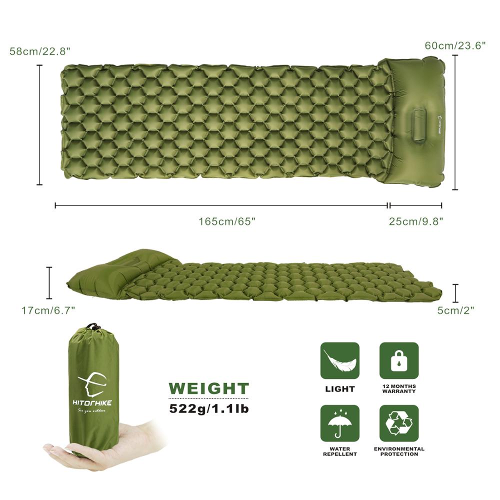 HOMFUL Outdoor Sleeping Mat Camping Pad With Pillow Air Mattress Inflatable Cushion Sleeping Mat Fast Filling Moistureproof