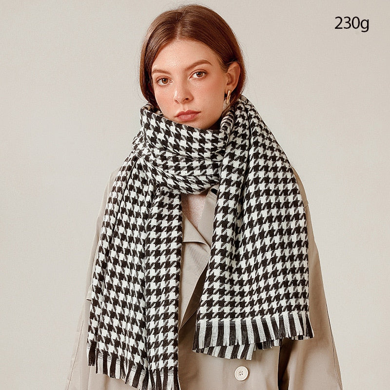 2022 NEW Luxury Cashmere Women Plaid Scarf Winter Warm Shawl and Wrap Bandana Pashmina Long Tassel Female Foulard Thick Blanket