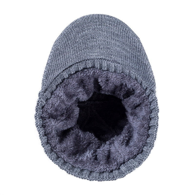 Unisex Warm Winter Hats Stylish Add Fur Lined Soft Beanie Cap With Brim Thick Winter Knitted Hats For Men &amp; Women Dropshipping