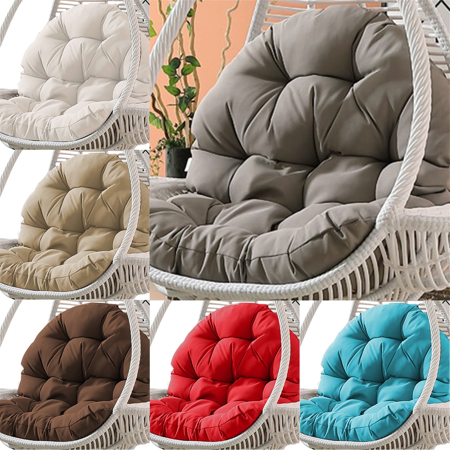 Swing Chair Cushion Recliner Rocking Chair Rattan Garden Sofa Thick Seat Cushion Hanging Patio Basket Back Pads Without Hammocks