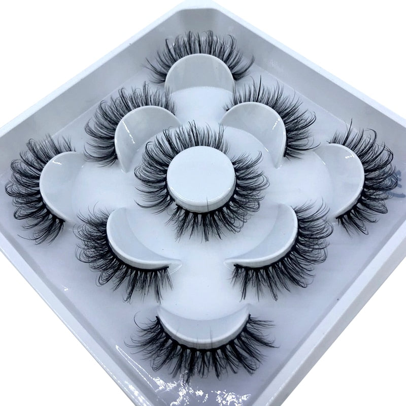 HBZGTLAD New 5 pairs 8-25mm natural 3D false eyelashes fake lashes makeup kit Mink Lashes extension mink eyelashes maquiagem