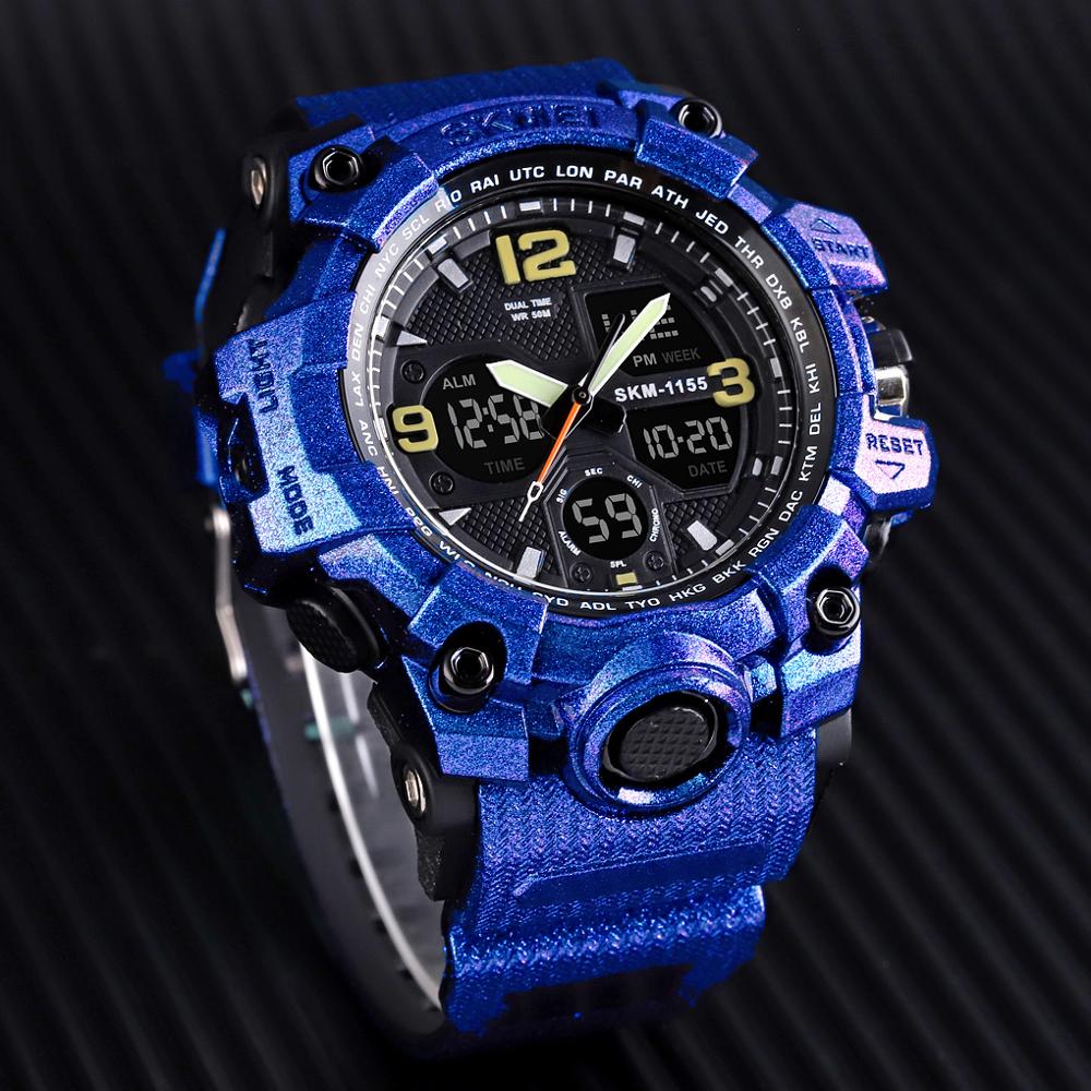 SKMEI Mens Watches Fashion Sports Military Quartz Digital Waterproof Swim Stopwatch Wristwatches Clock Man Relogio Masculino