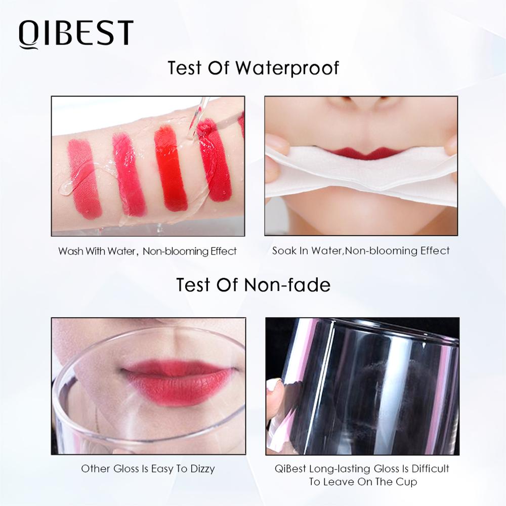 QIBEST Liquid Lipstick Waterproof Lip Gloss 34 Colors Matte Lipstick Long lasting Lipgloss Cosmetics Lips Makeup Nude Maquiagem