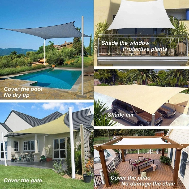 Waterproof SunShade Sail Outdoor Awnings For Garden Sun Shade Sail Beach Tent Camping Canopy Yard Sails Pool Partio  Sun-Shelter