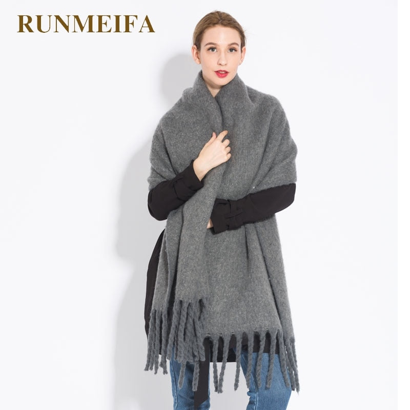 2022 NEW Luxury Cashmere Women Plaid Scarf Winter Warm Shawl and Wrap Bandana Pashmina Long Tassel Female Foulard Thick Blanket