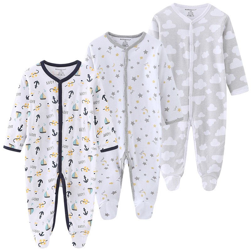 Baby Clothes 3Pcs/set Cotton Newborn Boy Girl Romper 2021 Long Sleeve Infantil Clothing Spring Animal Baby Pajama roupas de bebe