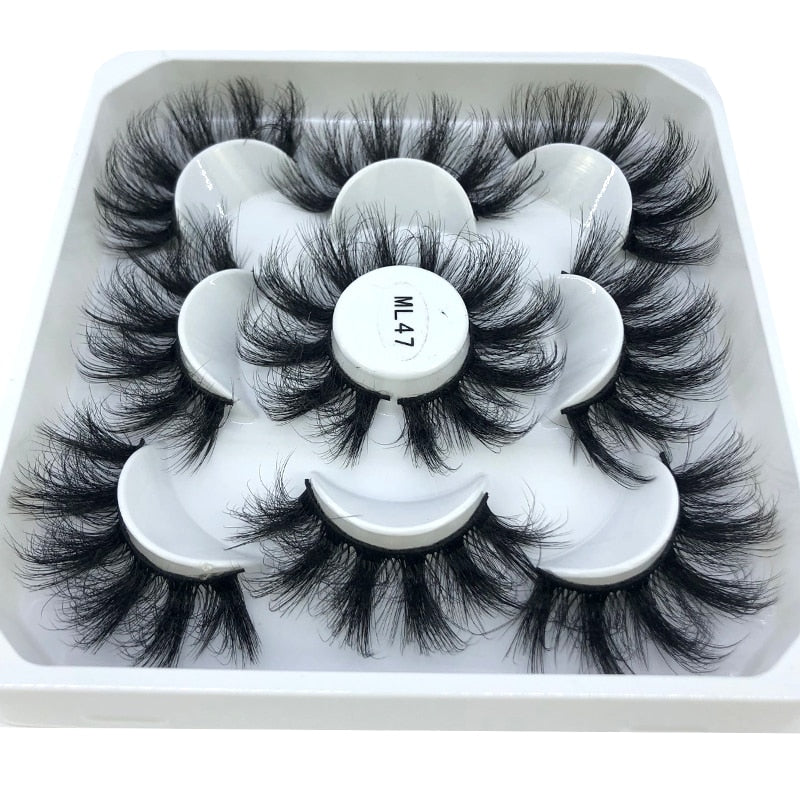 HBZGTLAD New 5 pairs 8-25mm natural 3D false eyelashes fake lashes makeup kit Mink Lashes extension mink eyelashes maquiagem