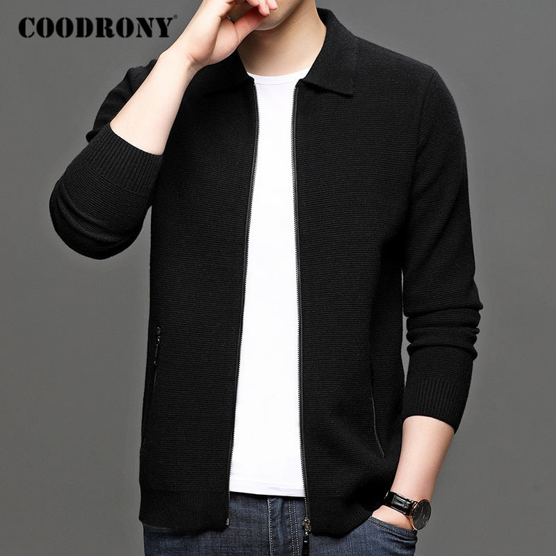 COODRONY Brand Cardigan Men Fashion Streetwear Sweater Coat Men Autumn Winter New Arrival Thick Warm Wool Cardigans Pocket C1197