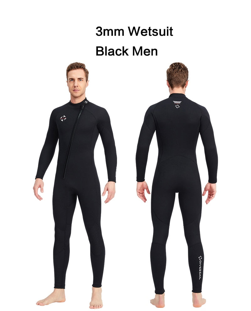 Premium 3MM Neoprene Wetsuit Men One-Piece Suits Keep Warm Surf Scuba Diving Suit Fishing Spearfishing Kitesurf Women WetSuit